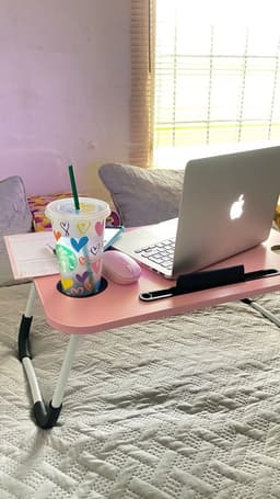 Multipurpose Foldable Laptop Table with Cup Holder💕