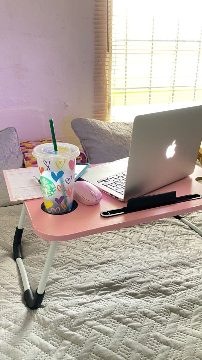 Multipurpose Foldable Laptop Table with Cup Holder💕