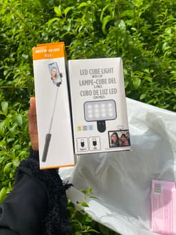 Selfie stick and led light